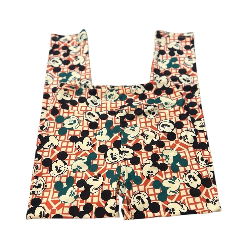New LuLaRoe Disney Mickey Mouse Orange and Green Leggings Bottoms OS